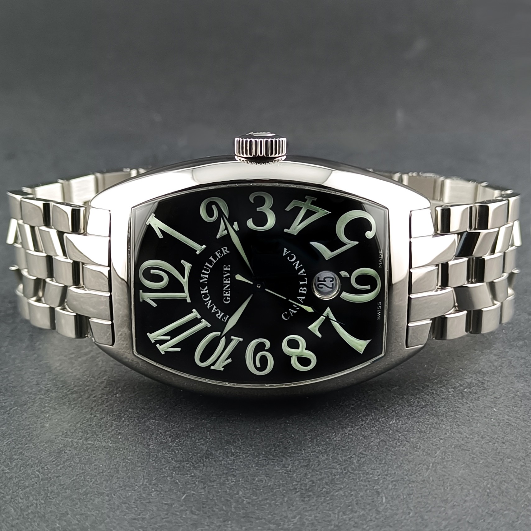 Franck Muller Casablanca Black Dial Steel Bracelet