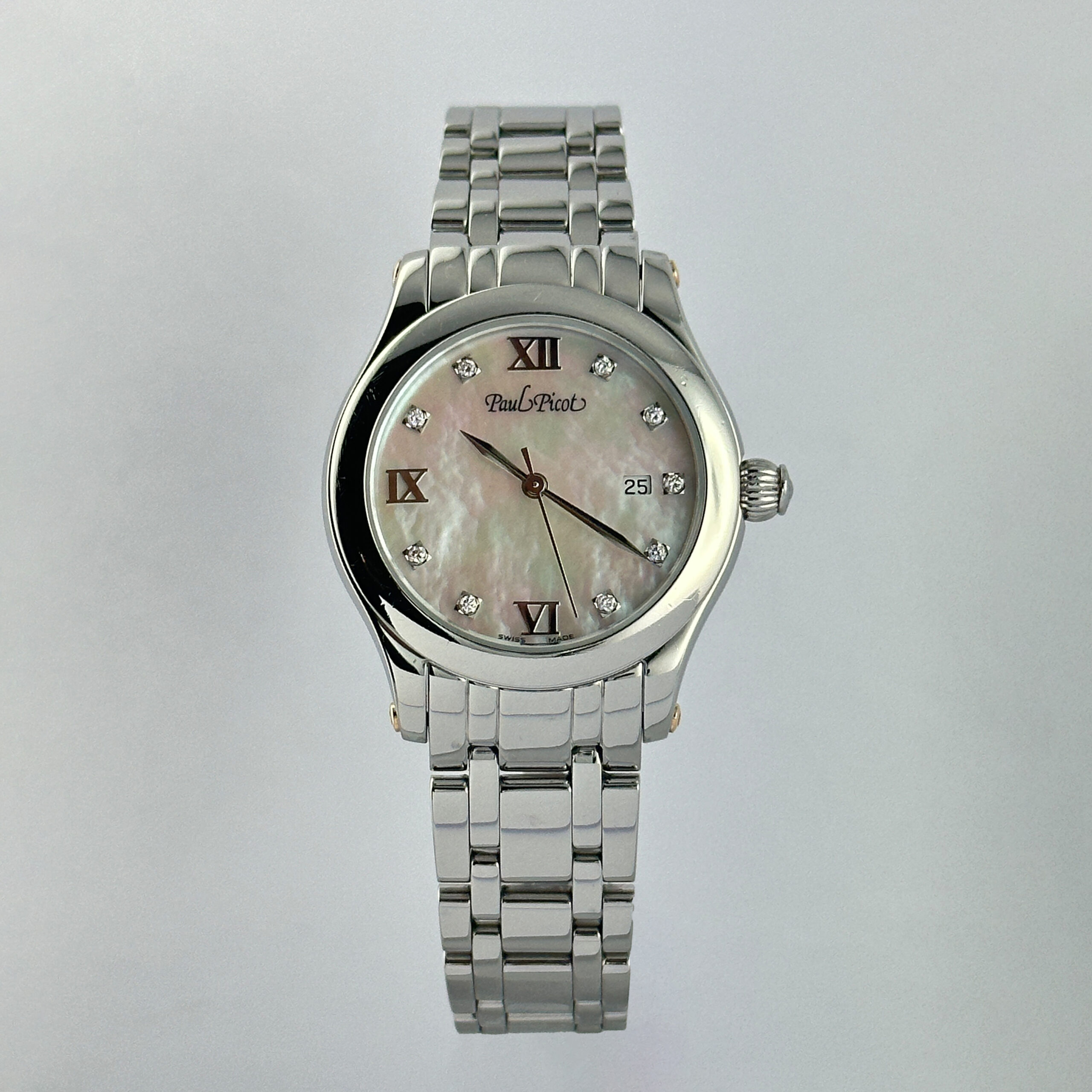 Paul Picot Saint Tropez 31 mm Mother of Pearl and Diamonds